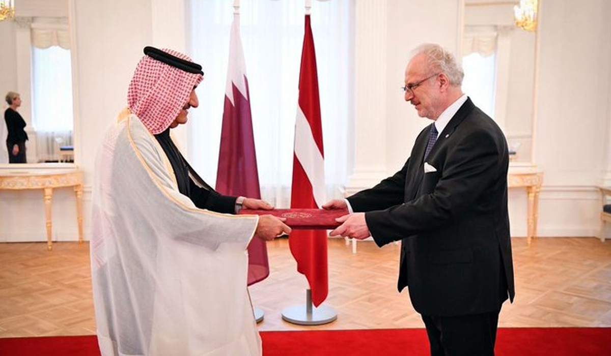 President of Republic of Latvia Receives Credentials of Qatari Ambassador
